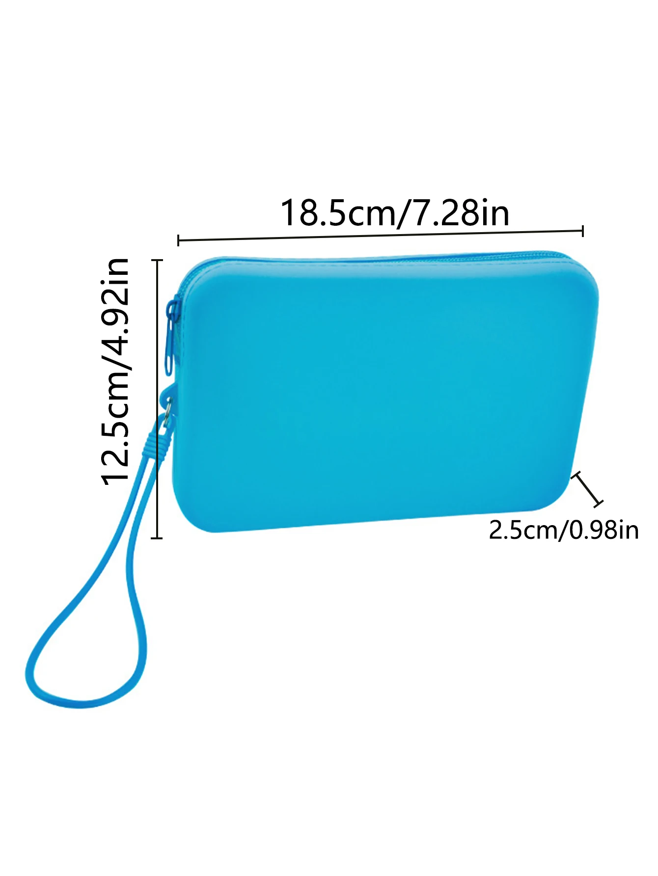 1 x Waterproof Silicone Cosmetic Bag, Bright Solid Colors, Secure Zipper Closure, For Organizing Toiletries and Cosmetics