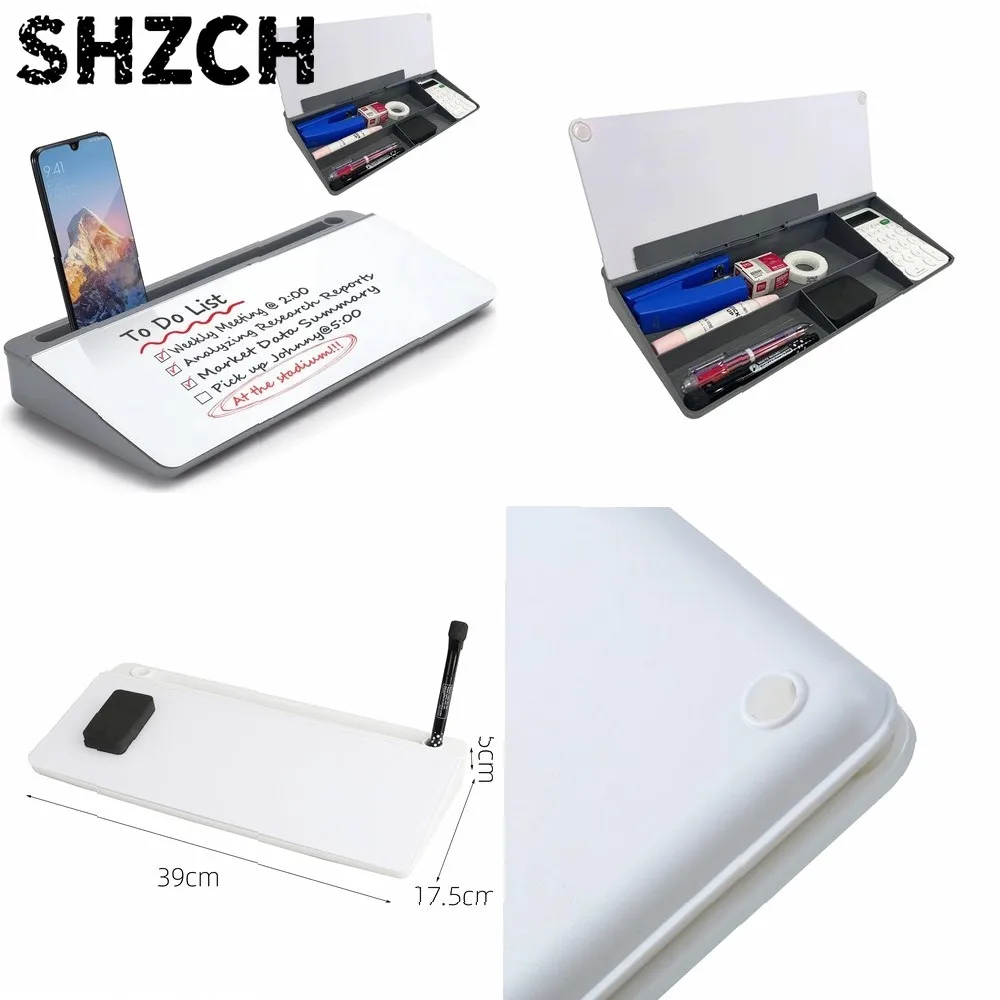 Organizadores de escritorio para el hogar y la oficina con almacenamiento, pizarra blanca de vidrio para escritorio, accesorio d