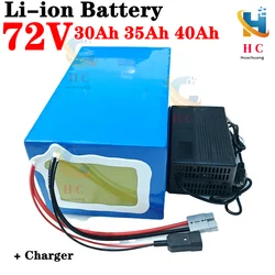 Batteria agli ioni di litio ad alta capacità 72v 40Ah 72v 35Ah 30Ah 100A BMS tavola da surf elettrica jet motore di alimentazione al litio caricabatterie 10000w + 5A