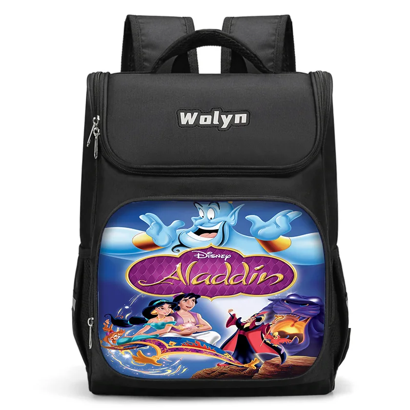 Disney Aladdin Magic Lamp Large Child Backpack Boy Girls School Bag For Men Women Traveling Backpack Durable Multi Compartmen