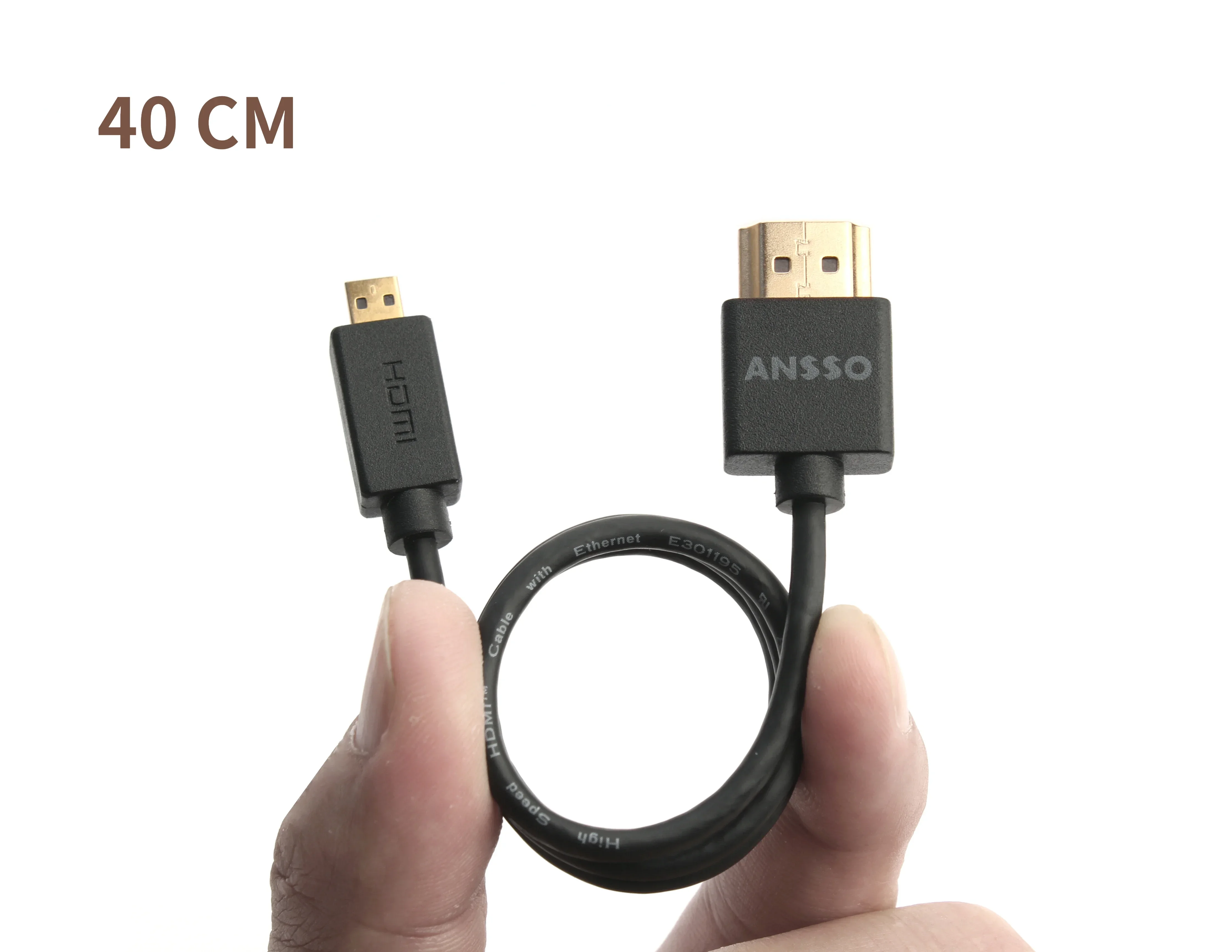 Ansso Micro نقل الصور الفردية Mini Micro HDMI متوافق مع مقياس الحبل المرن القصير DJI Hawkeye RSC2