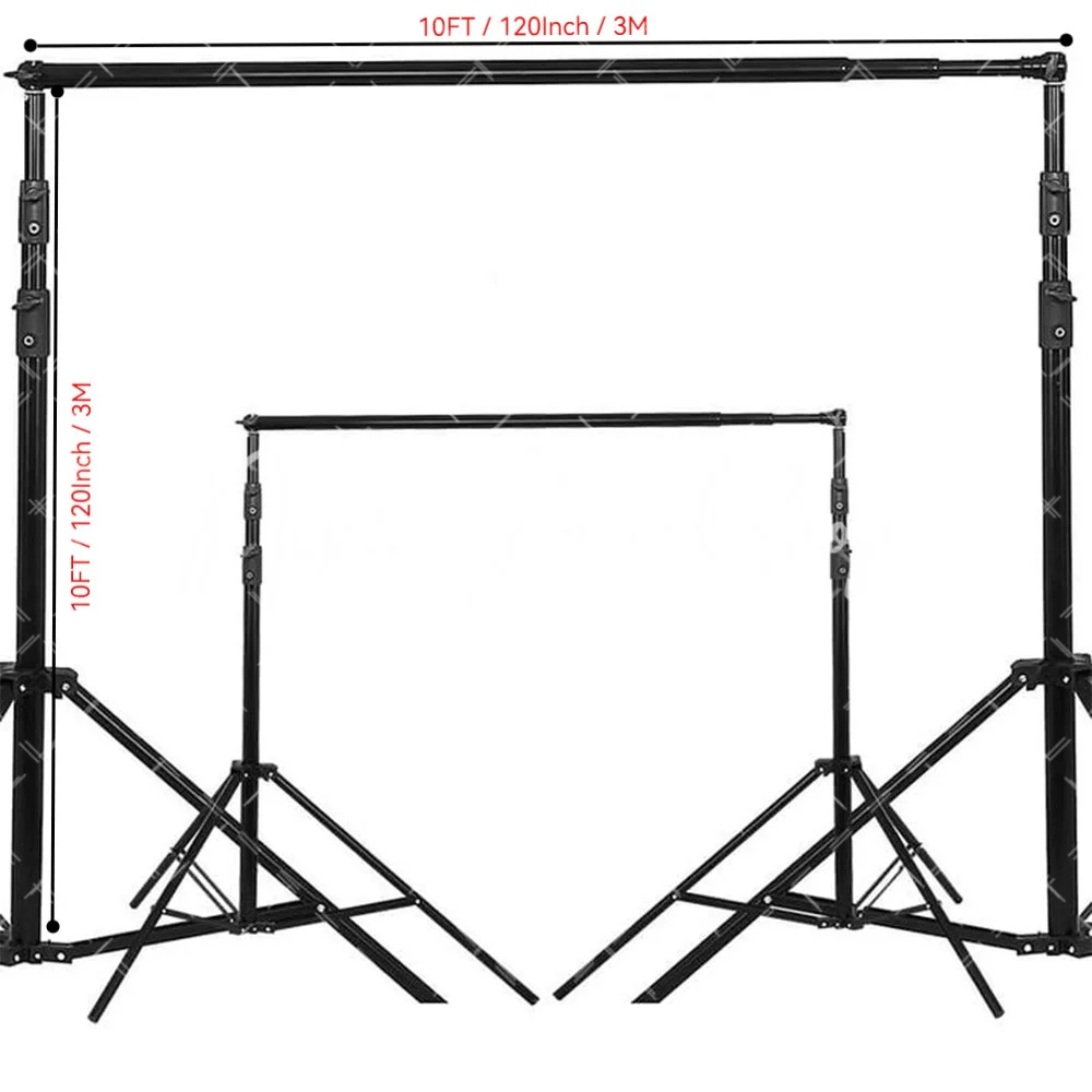 Upgraded 10X10FT Heavy Duty Backdrop Stand, Adjustable Background Support for Weddings, Parties, Birthdays, Events, Photo Booth