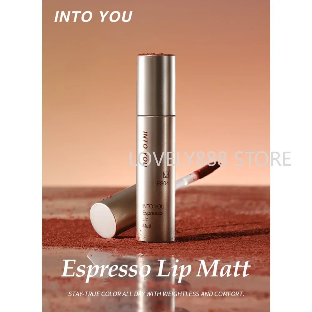 

INTO YOU Espresso Lip Matt Lipstick Light Thin Velvet Matte Long Lasting Red Lip Mud Waterproof Korean Beauty Makeup Cosmetics