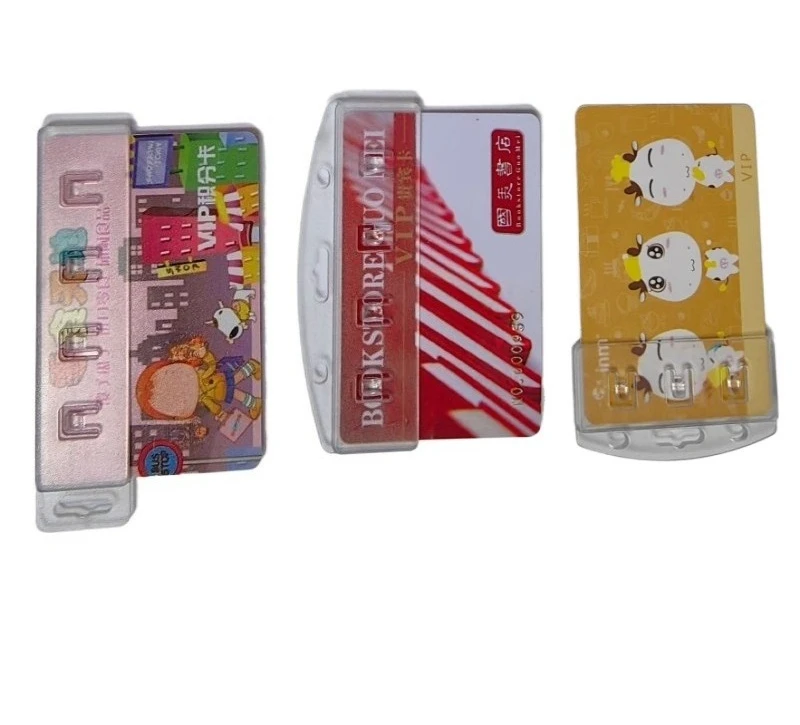 1Set Half Card Holder Sleeve with Badge Reel Retractable Keychain ID Tag Pass Card Badge Cover Working Permit Case for Staff