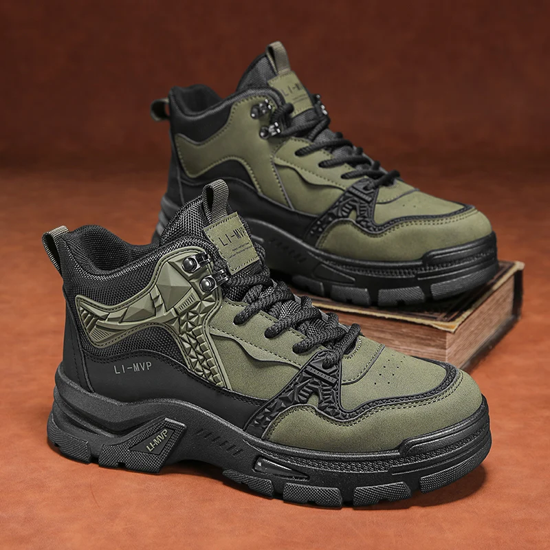 

Зимние ботильоны Повседневная обувь для мужчин 2025 Новые мужские кроссовки Мужские теннисные безопасные уличные рабочие туфли Модная противоскользящая дизайнерская одежда