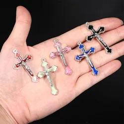 10 Piece Jewelry 2022 Catholic Rosary Label Exorcism Cross Pendant Jesus Accessories Jewelry Medal 40X22mm