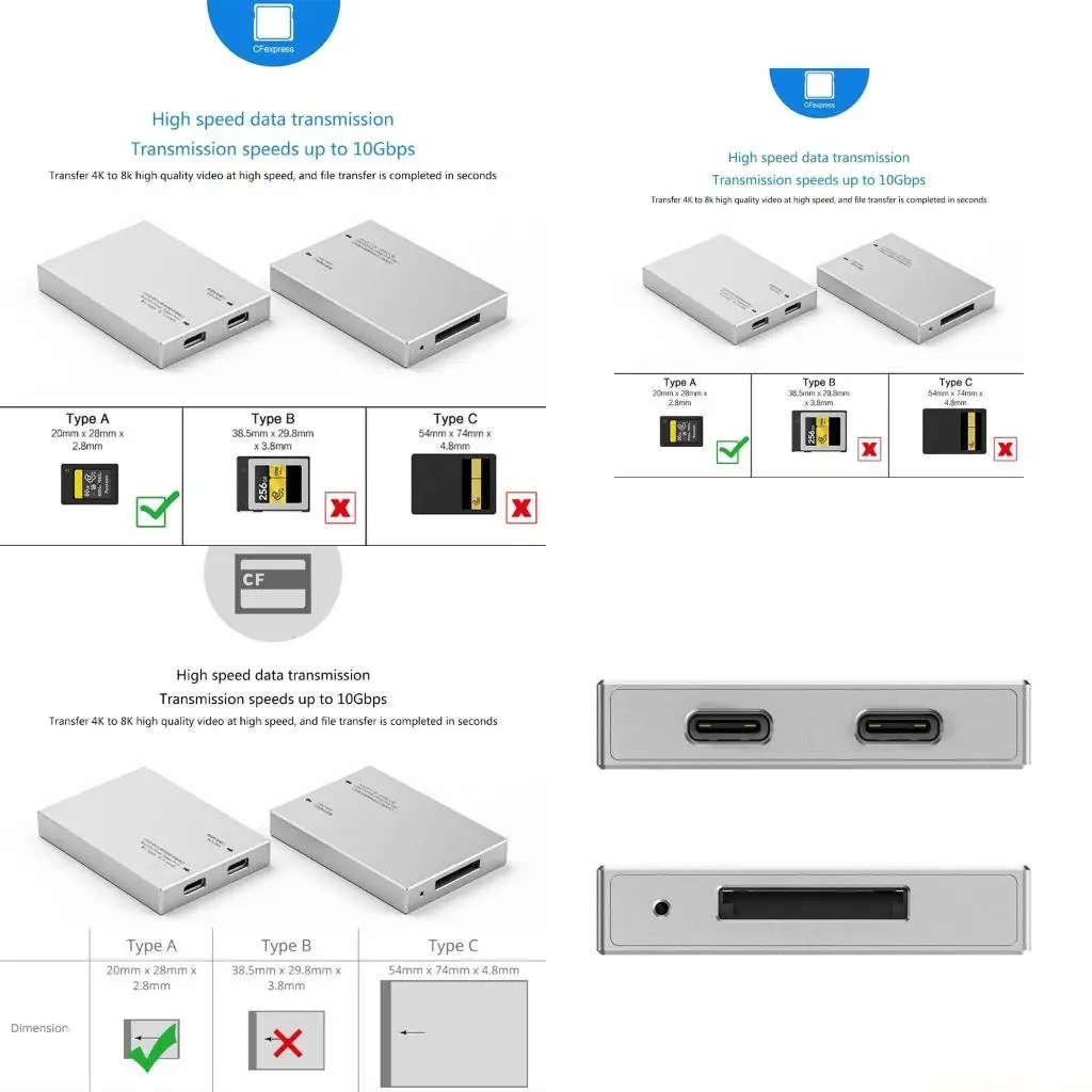 

Lightweight CFexpress Type A Card Reader USB to Type c/Type c to Type C Cable