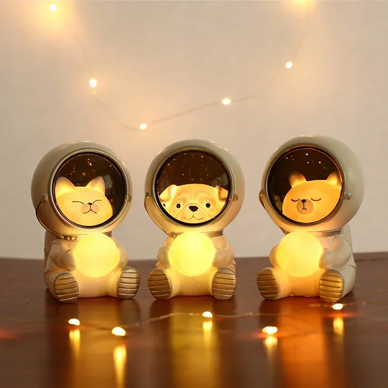 Creative Cute Galaxy Guardian Pet Astronaut Night Light Personality Bedroom Decoration Lights Star Light Kids Toys Birthday Gift