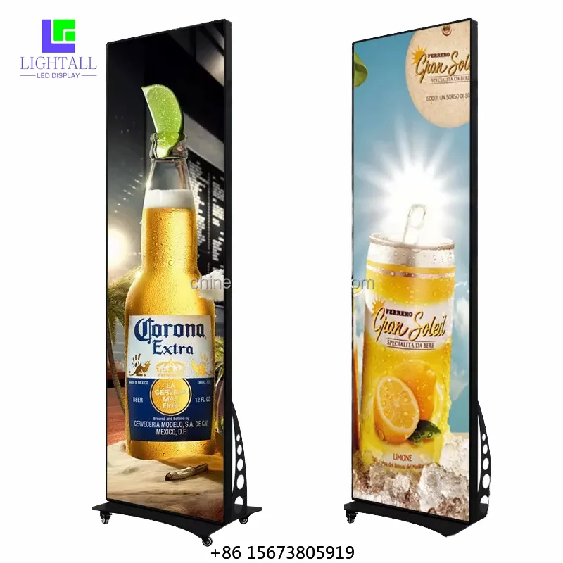 P2 Portable Foldable Led Poster Display Indoor Digital Foldable Led Screens Banner Video Wall 640x1920mm