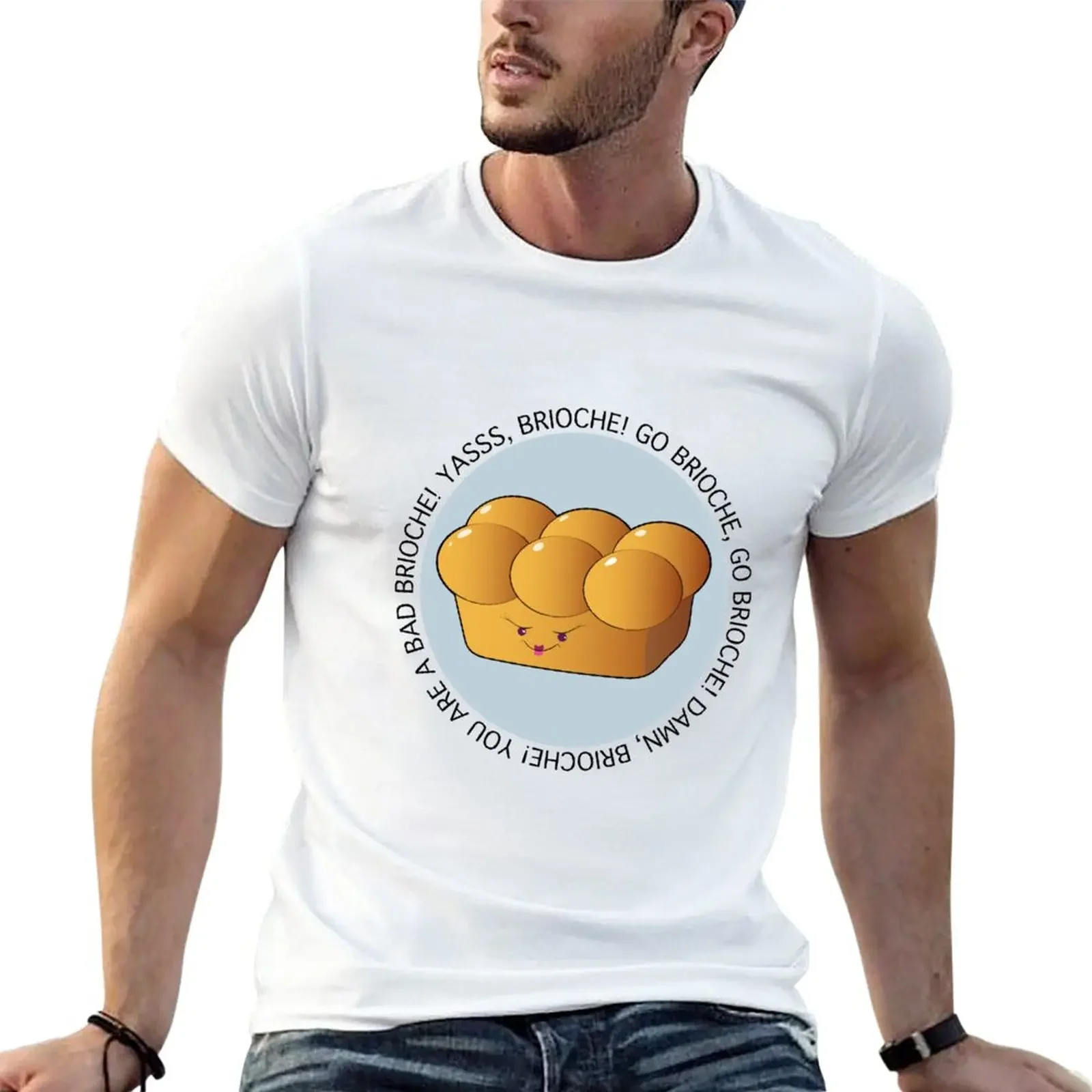 Neue yasss, brioche! T-Shirt neue Ediion Shir Jungen Whie Shirs T-Shir für einen Jungen Männer Pack