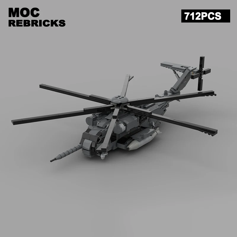 

WW2 Military Series Ch-53e Super Stallion Heavy Transport Helicopter MOC Building Block Assembly Model Brick Toys Children's Chr