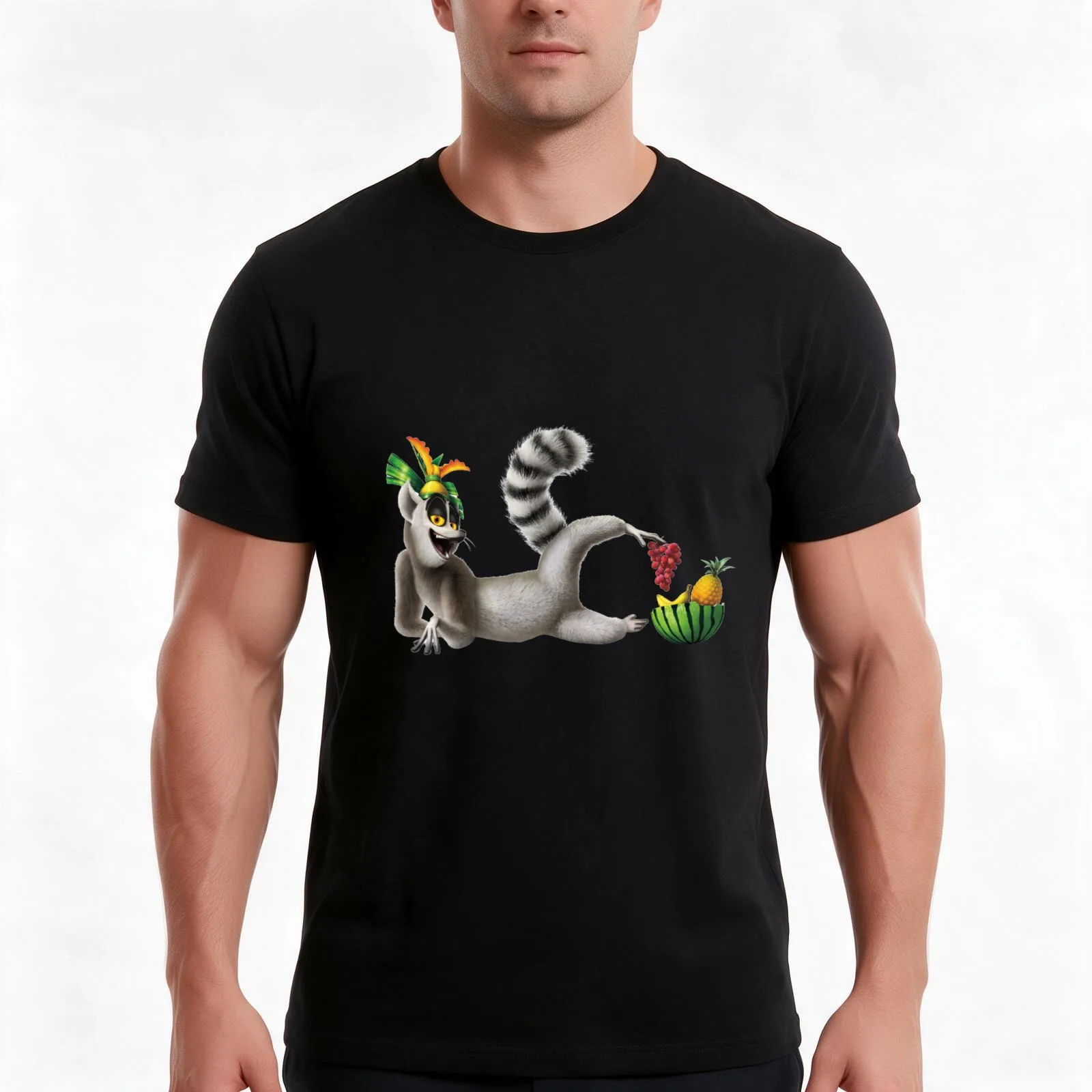 king julien T-Shirt Summer Casual Cotton Tee Oversized Streetwear Tops Vintage Graphic Print Loose Fit Short Sleeve