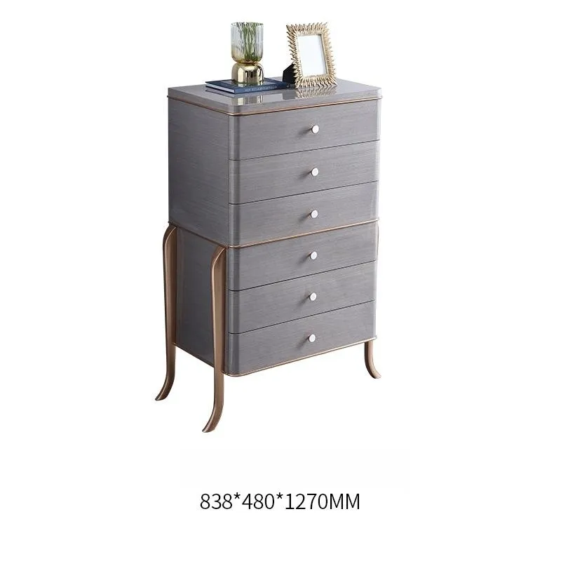 Light luxury six-bucket cabinet solid wood simple small apartment high-bucket cabinet storage cabinet modern home entrance