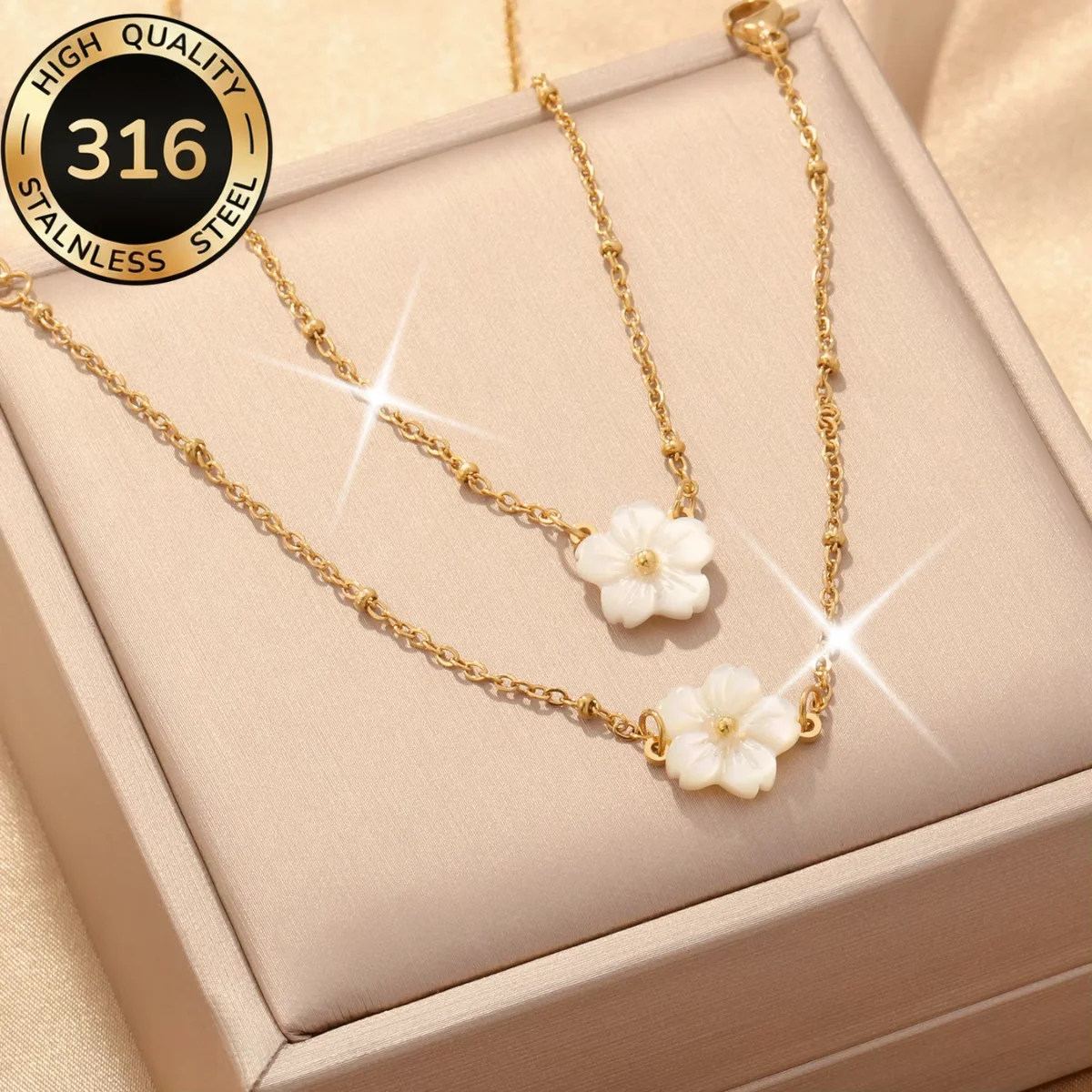Collier élégant avec pendentif en coquillage blanc pour femmes, ensemble de colliers et bracelets romantiques pour l'été, accessoires esthétiques pour les soirées