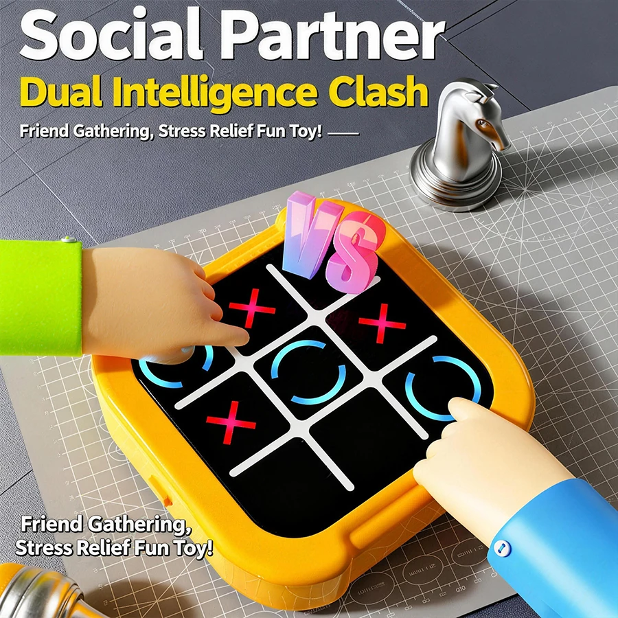 Juego 4 en 1 para Niños: Tres en Raya, Batallas 1 contra 1, Whack-A-Mole, Máquina de Desafío de Memoria para Juegos Educativos Infantiles