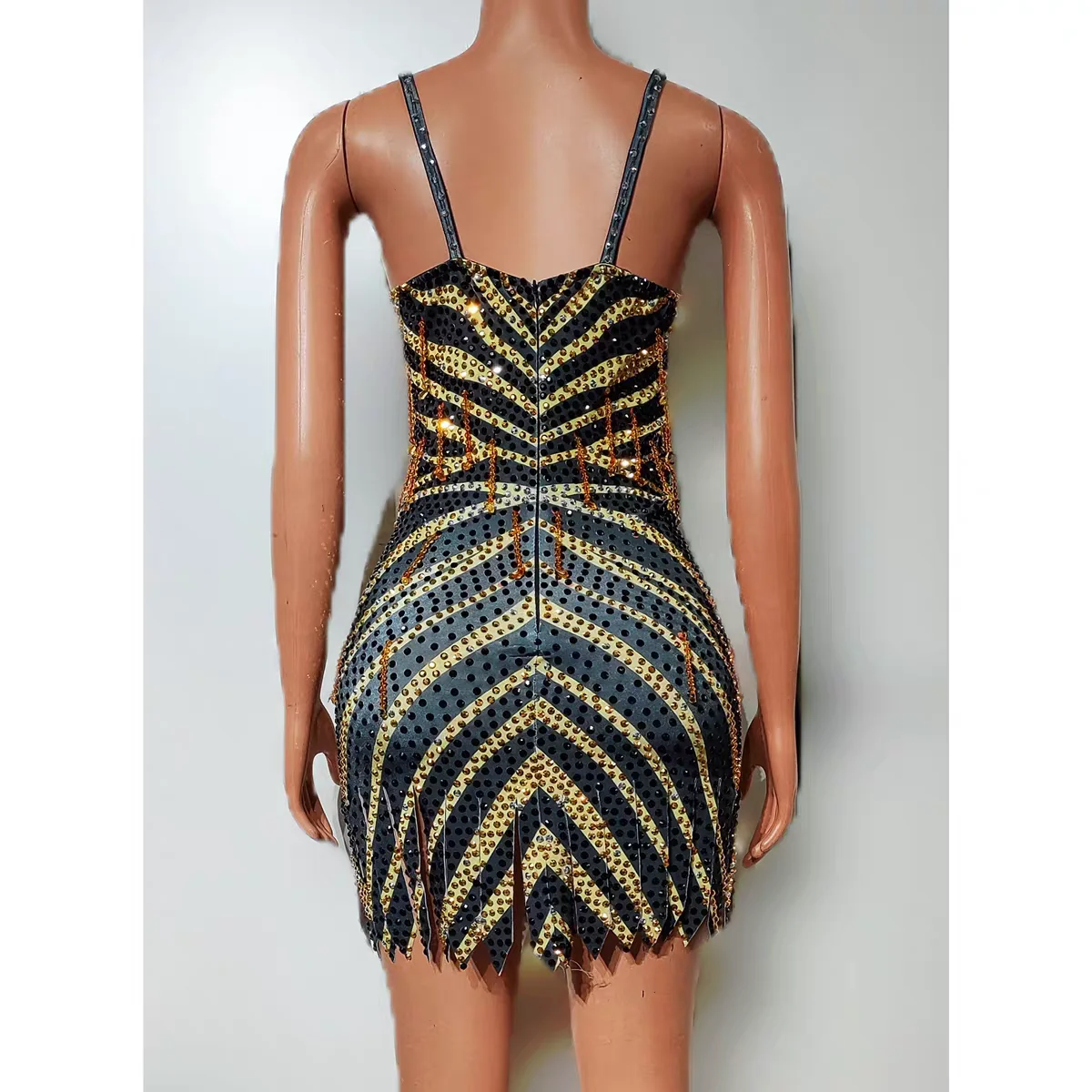 Nachtclub DJ Bar Zangeres Danser Stadium Kleding Sexy Volledige Diamond Print Afslanken Riem Rok Dance Team Party Thema Show