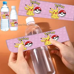 Kawaii Anime Pokemon Stickers Pikachu Birthday Party Decoration Cute Cartoon Bottle Cup Sticker for Kids Toys Baby Shower Pink