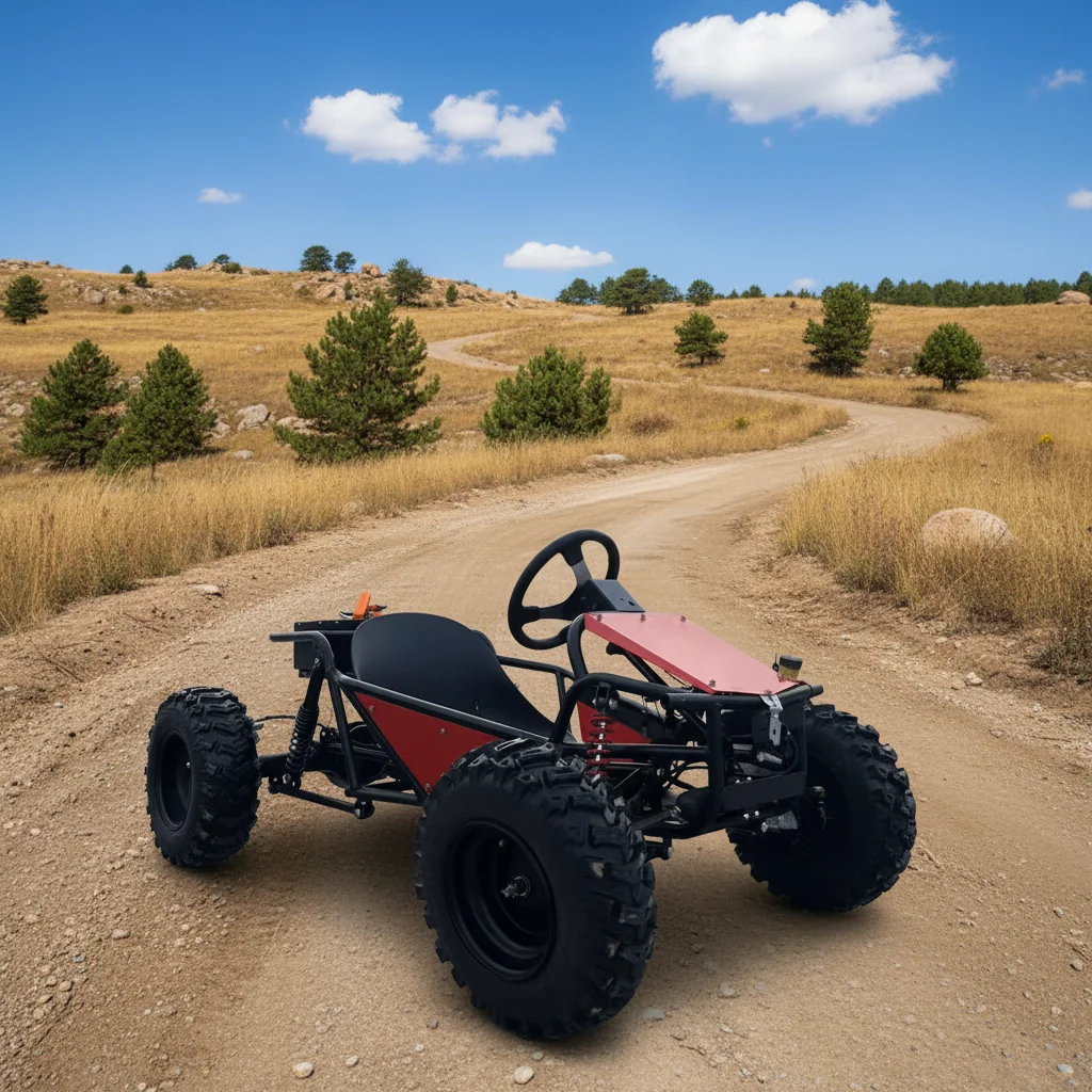 Reinforced Frame Off-Road Racing Kart, 1800W High Power Component 8-Inch Tires 45km/h Speed for Outdoor Adventure Drift Sport