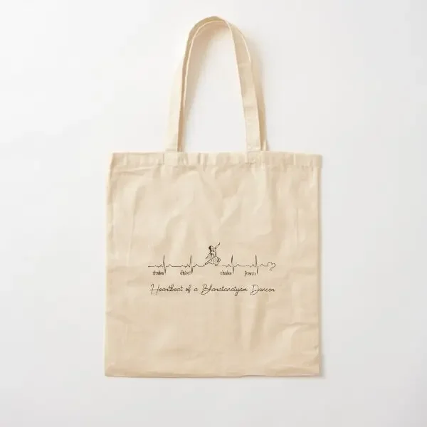 

Heartbeat Of A Bharatanatyam Dancer Fem Canvas Bag Casual Printed Unisex Tote Fashion Shopper Ladies Fabric Handbag Foldable