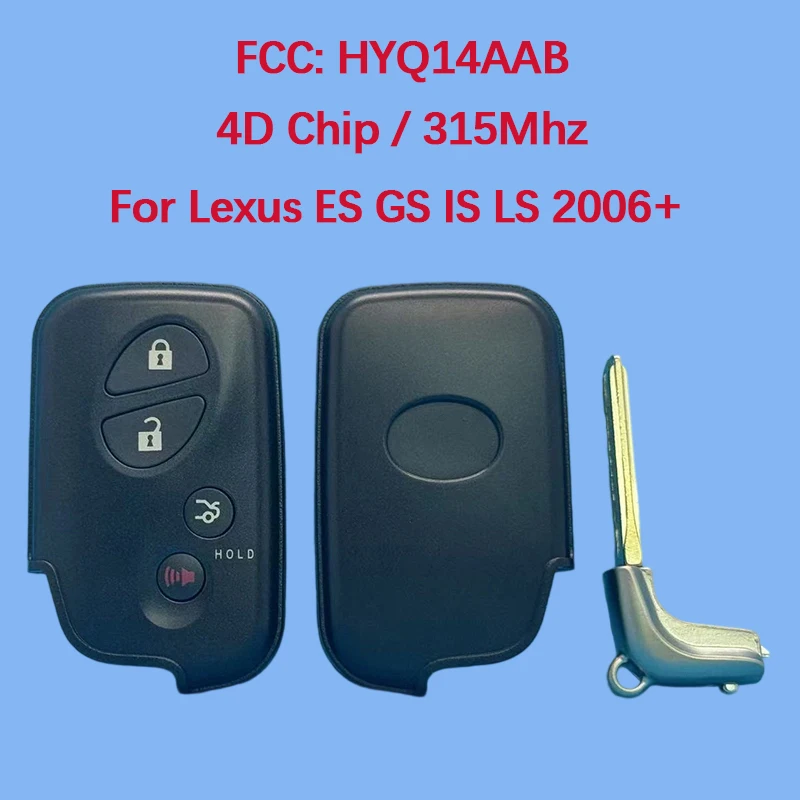 

CN052032 Послепродажный 4-кнопочный смарт-брелок 315 МГц FCC 89904-50380 4D чип для Lexus ES GS IS LS 2009+