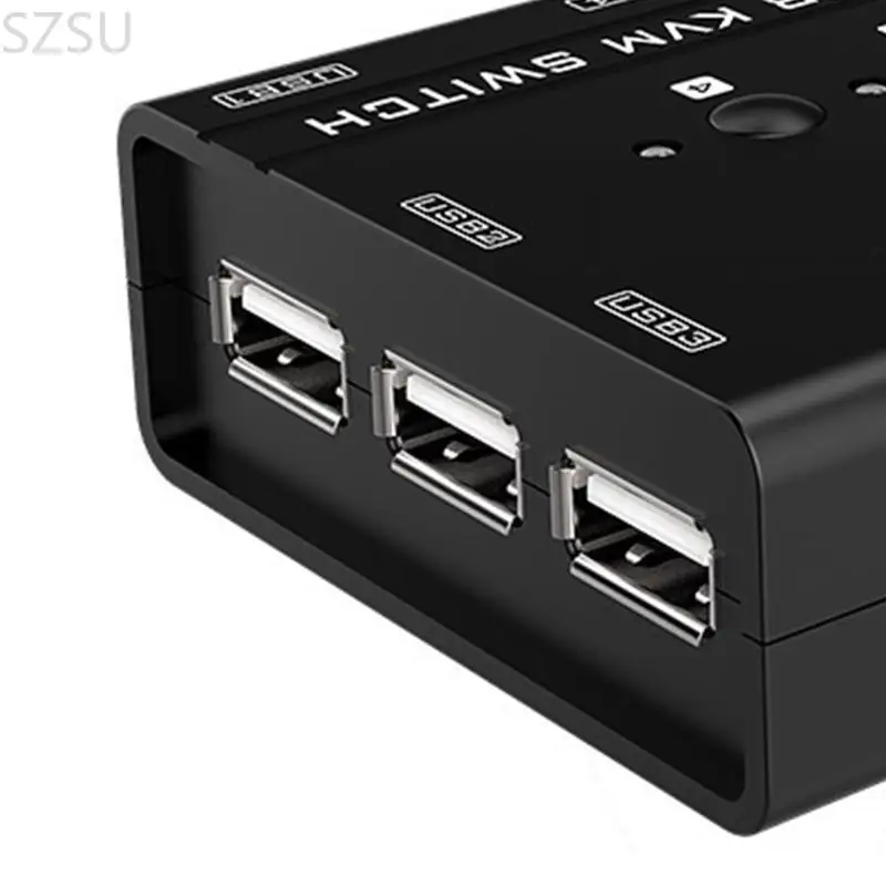 SZSU MT460KL 4 USB -порт KVM Переключатель 4 в 1 OUT KVM Box 4 Port VGA Adapter 1920x1440 10x6,5 см/3.94x2,56in