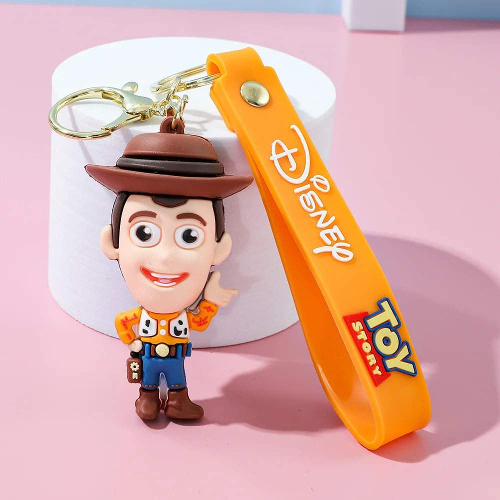 MINISO Toy Story Theme Keychains For Boys Girls Bag Pendant Woody Buzz Alien Car Key Chains Jewelry Gift Decoration Accessories