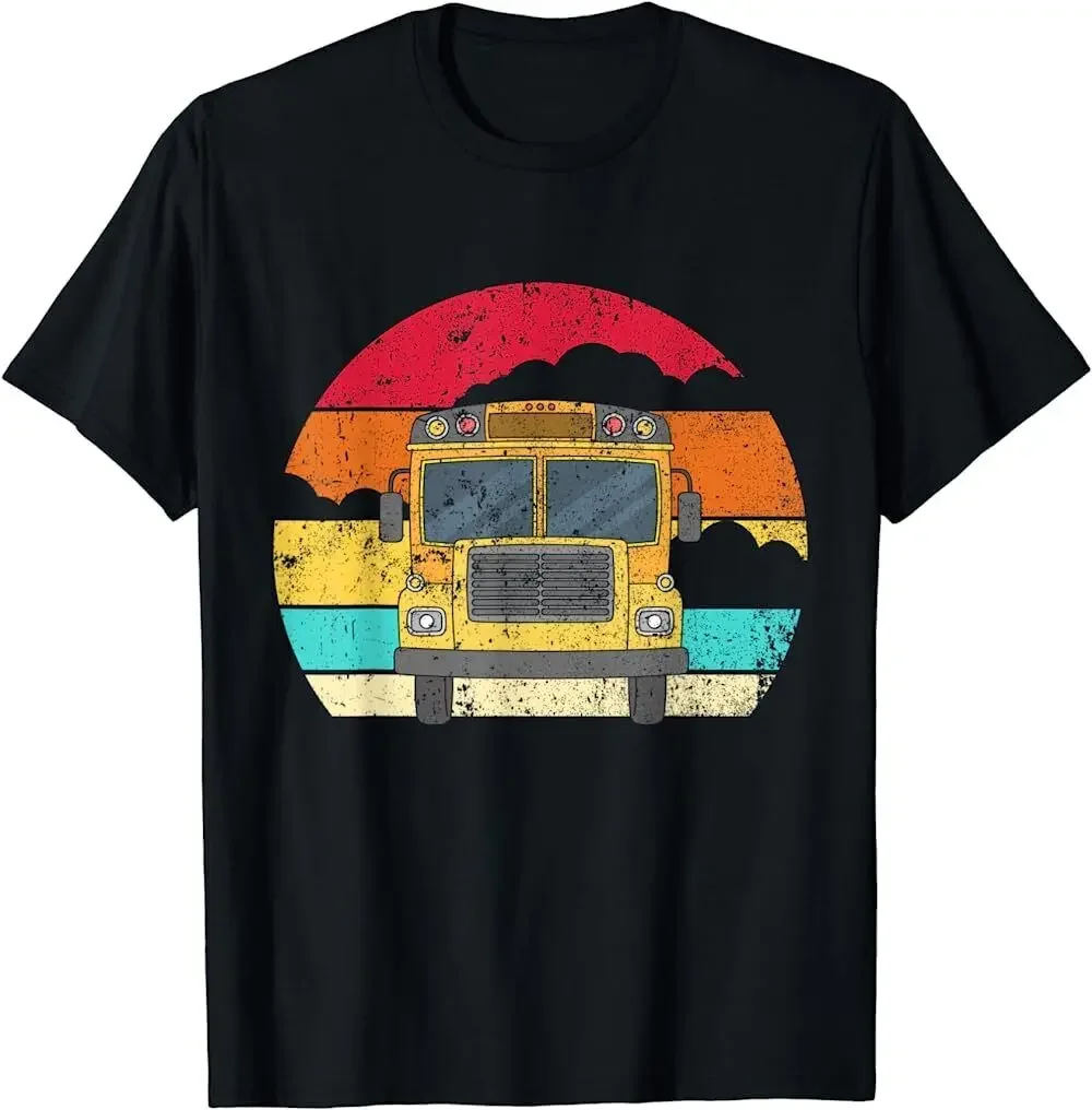 New Limited Retro Yellow School Bus for School Bus Driver and Busman T-Shirt