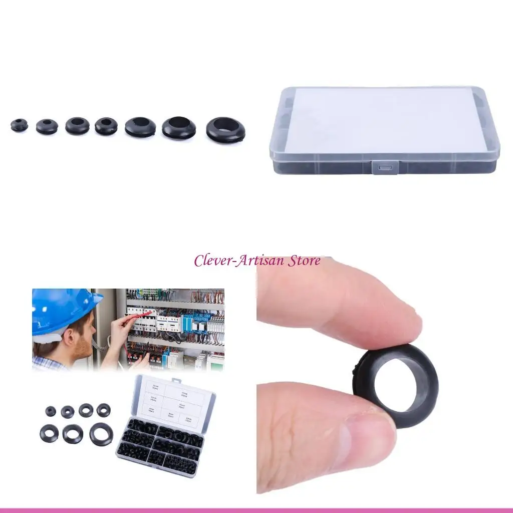 

E06B Rubber Wire Sleeves for Wiring Electrical Wire Guard Wires Sleeve Assortment