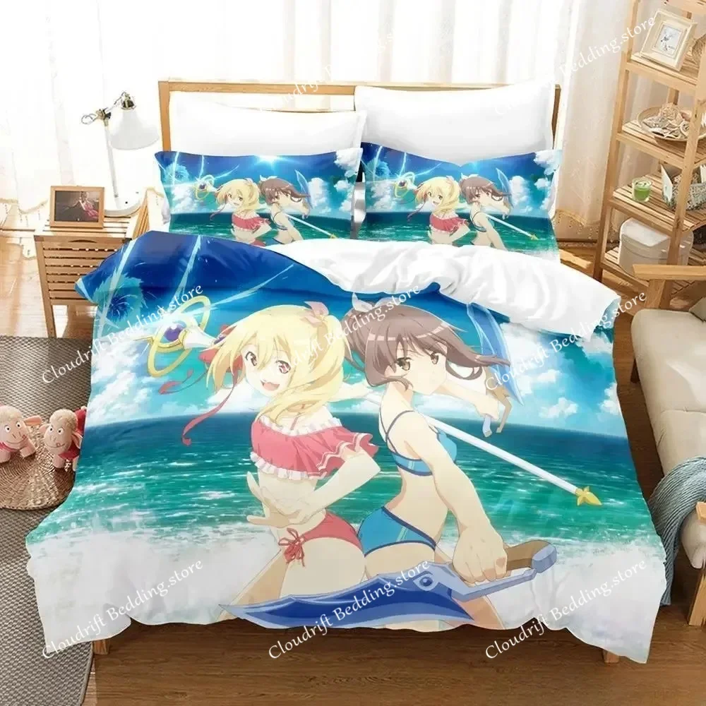 Cartoon BOFURI I Don’t Want to Get Hurt, so I’ll Max Out My Defense Bedding Set Single Twin Full Queen King Size Bed Set Adults 5