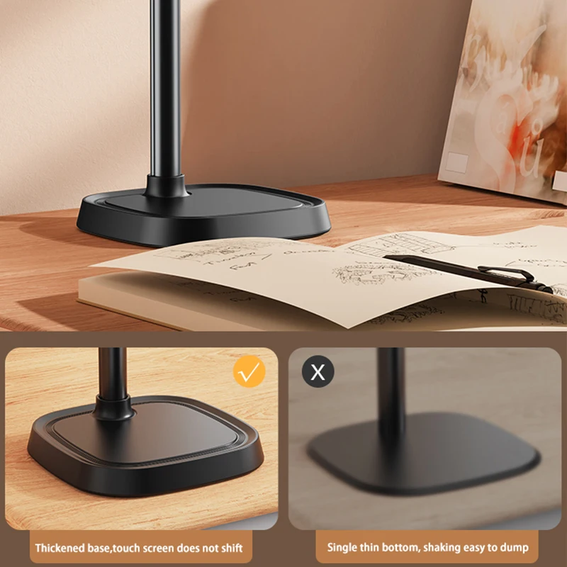 Support de téléphone portable support de téléphone de bureau Angle de hauteur réglable en alliage d'aluminium support de téléphone universel bureau pour iPhone 15Pro Max Plus