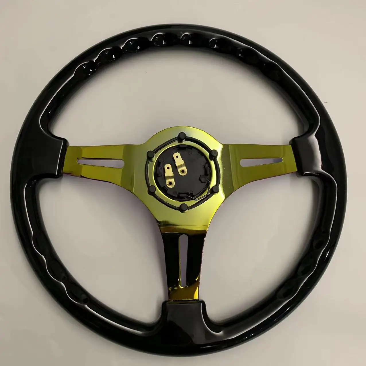 TIYPEOR 350mm Universal ABS Color Plated Bracket Steering Wheel for All Cars