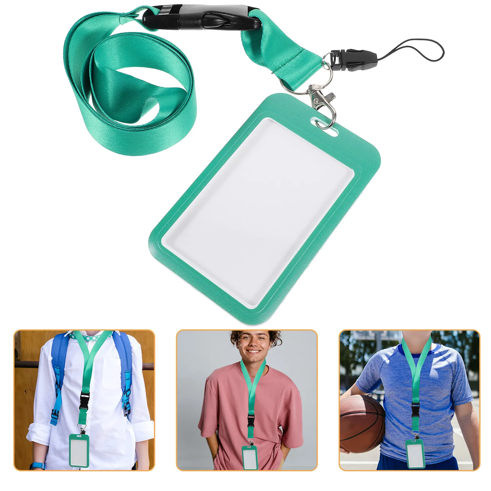 Multifunction Card Holder with Lanyard Sturdy Wear-Resistant Id Badge Sleeve for School Student Nurse Name Tag Business Credit