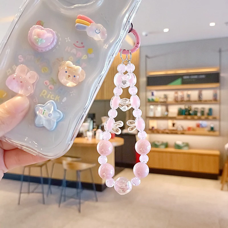 Creative Mobile Phone Lanyard Transparent Rabbit Mobile Phone Short Wrist Strap Universal Mobile Phone Anti Loss Lanyard Gifts image 2