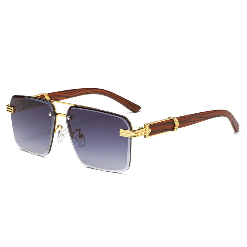 Textured Double-Bridge Fashion Sunglasses