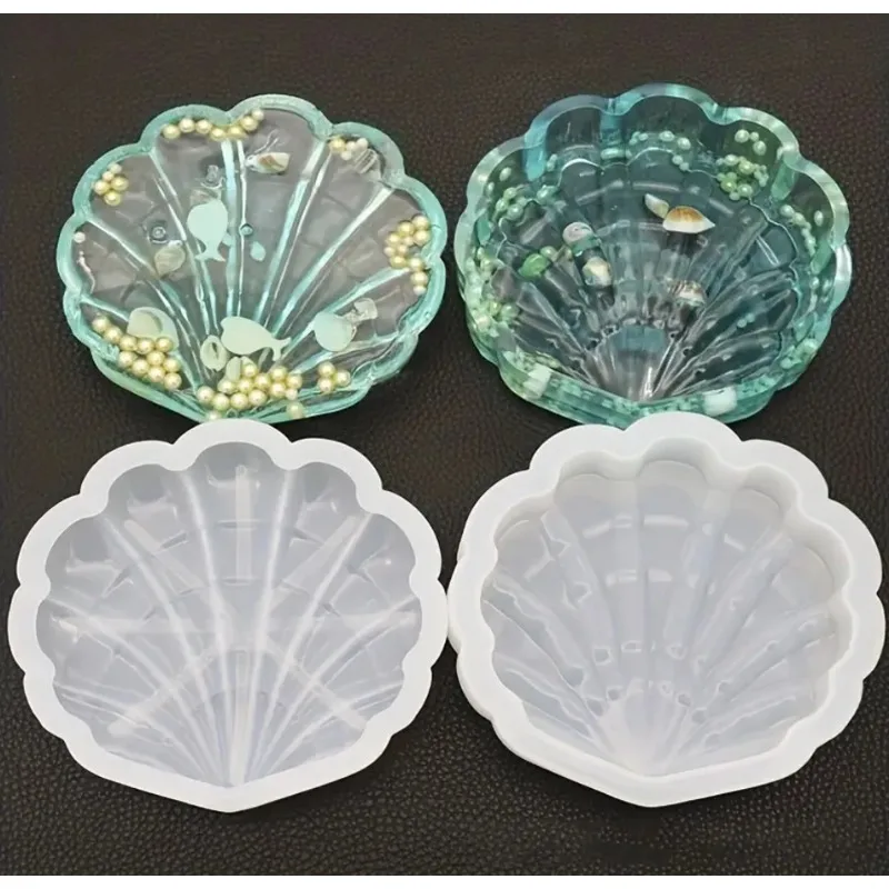 2026Latest Model 1Set Shell Storage Box Silicone Mold,Seashell Tray Resin Casting Mold for Jewelry Organizer,Home Decor Epoxy