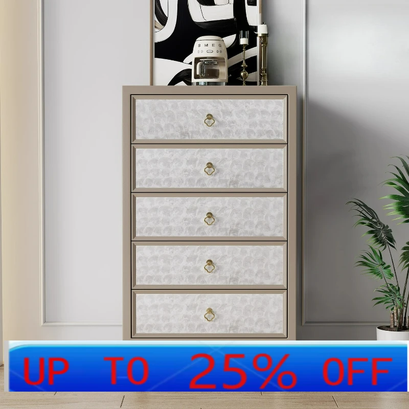 LTT all solid wood shell chest of drawers light luxury living room high-end bedroom storage chest of drawers