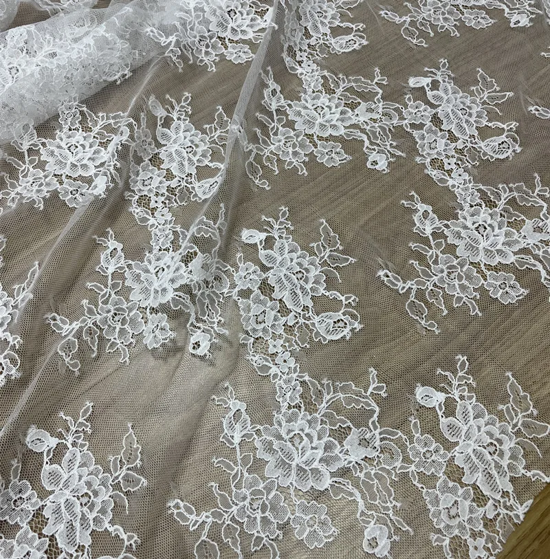 150CM Wide Off White Soft Lace Thick Cotton Quality Florals Decorative Lace 1 Meter Price