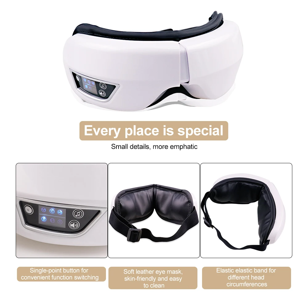 High Frequency Smart Airbag Vibration Eye Massager Tired Eyes Dark Circles Remove Instrument Heating Music Relieves Fatigue image 3