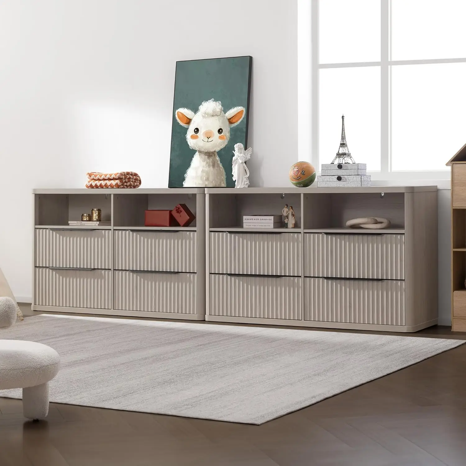 

Dresser for Bedroom - Dressers & Chests of Drawers with 4 Drawers Large Modern Dresser