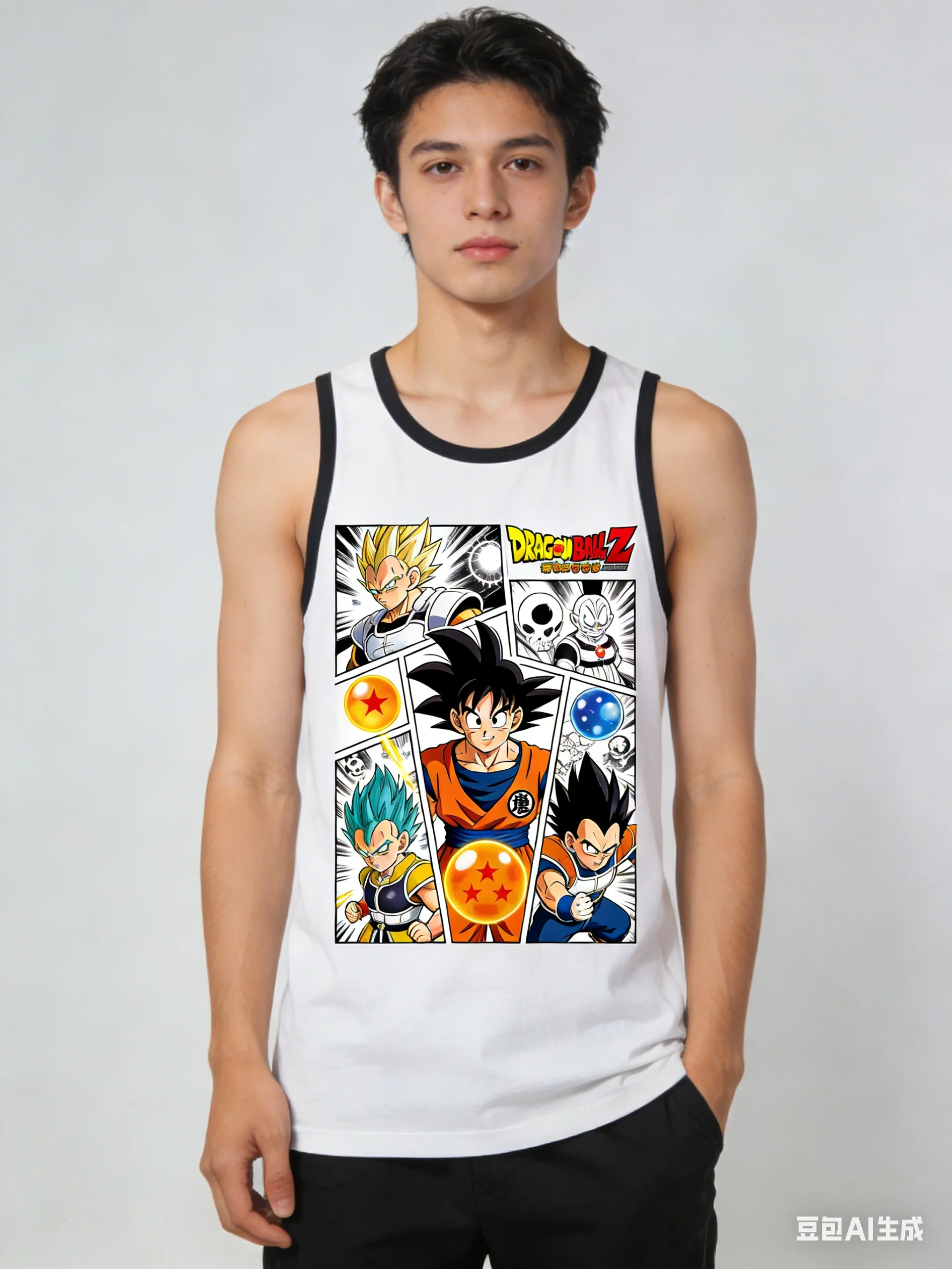 

Футболка-майка Dragon Ball Collaboration, летняя свободная универсальная футболка с аниме-принтом