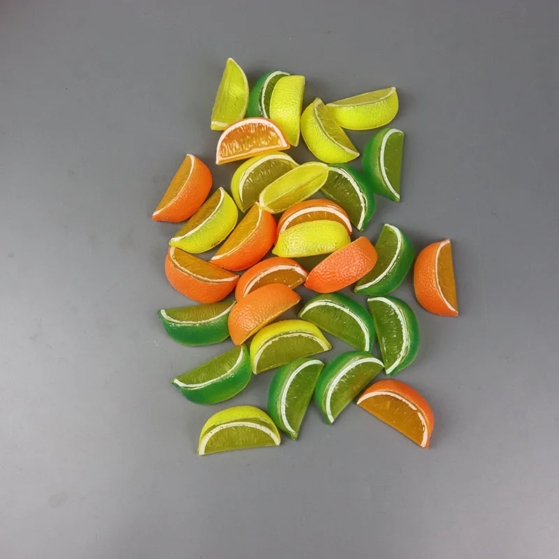 1PC Plastic Simulated Lemon Orange Artificial Segment for Home Decor Photo Props Kitchen Display Pendant Clip Keychain Accessory