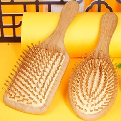 Wood Comb Healthy Paddle Cushion Hair Loss Massage Brush Hair Brushes Combs Scalp Professional Bamboo Comb Hair Care Healthy 1PC