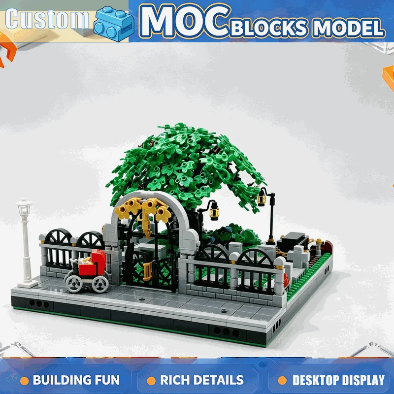 1164PCS Seasonal Garden Memorial Park Build Blocks Modular Landscape Tree Scene Architecture Model DIY Assembly Collection Gift