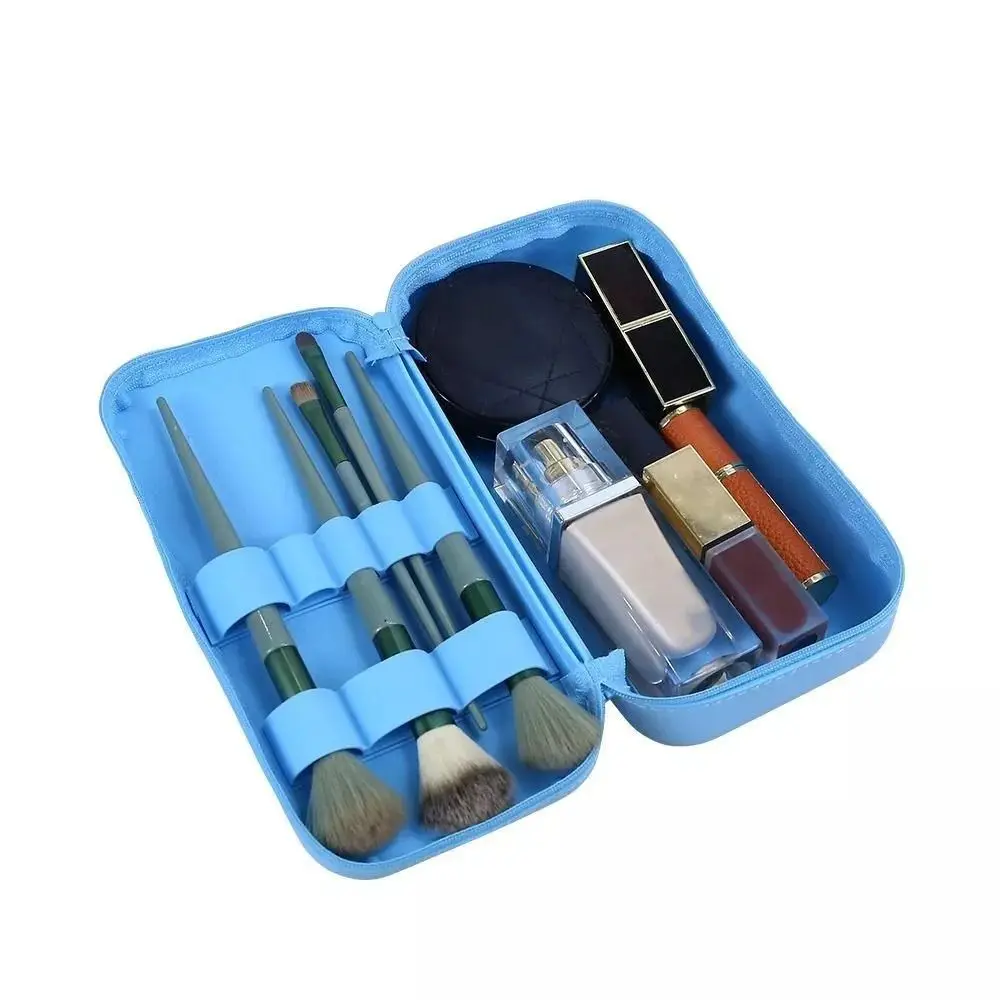 Rectangle Silicone Cosmetic Bag Solid Color Waterproof Lipstick Storage Bag High Capacity Dustproof Eyebrow Pencil Case Travel