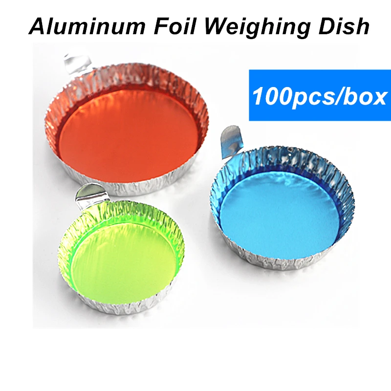 100 件 Aluminum Foil Weighing Dish Measuring Boats Laboratory Supplies Chemistry Pans