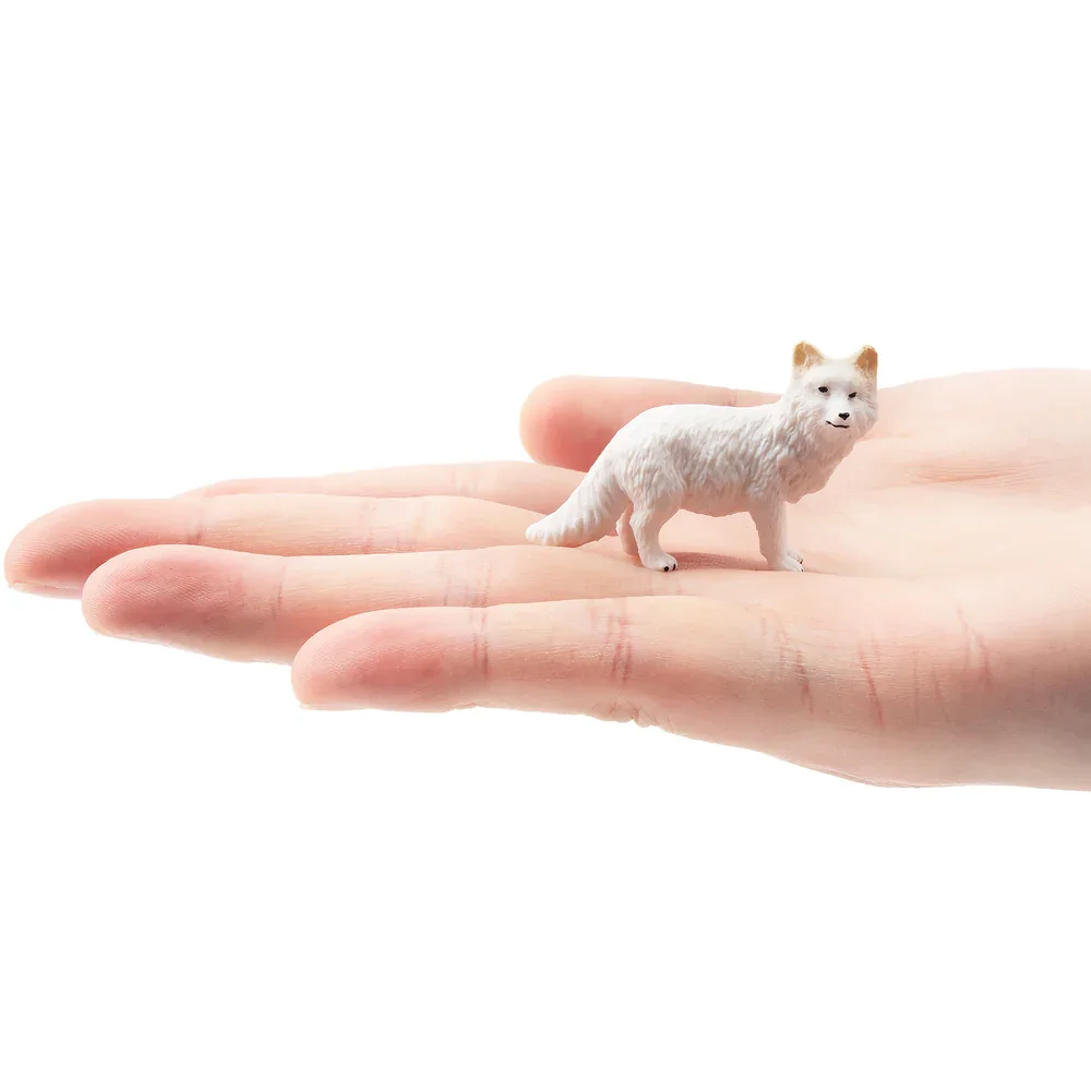 Toymany Simulation Arctic Fox Polar Animal Model Toy Mini Figures Dolls Action Figurines Toys Children Gift  Cake Decoration