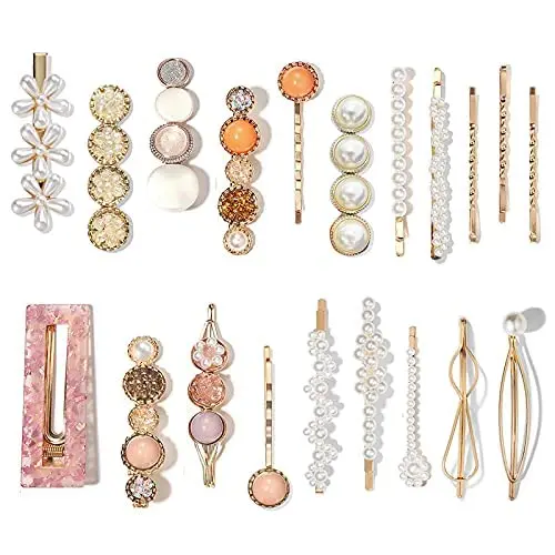 

20 PCS Pearls Hair Clips Fashion Korean Style Acrylic ResinHairpins / Barrettes for Women and Ladies