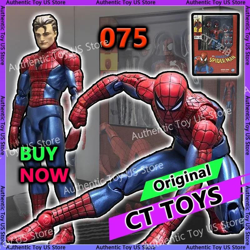 

100% Original Ct Toys Spiderman Mafex 075 Figure The Anazing Spider-Man Comic Ver Mafex 185 Anime Action Figure Model Gifts Toys
