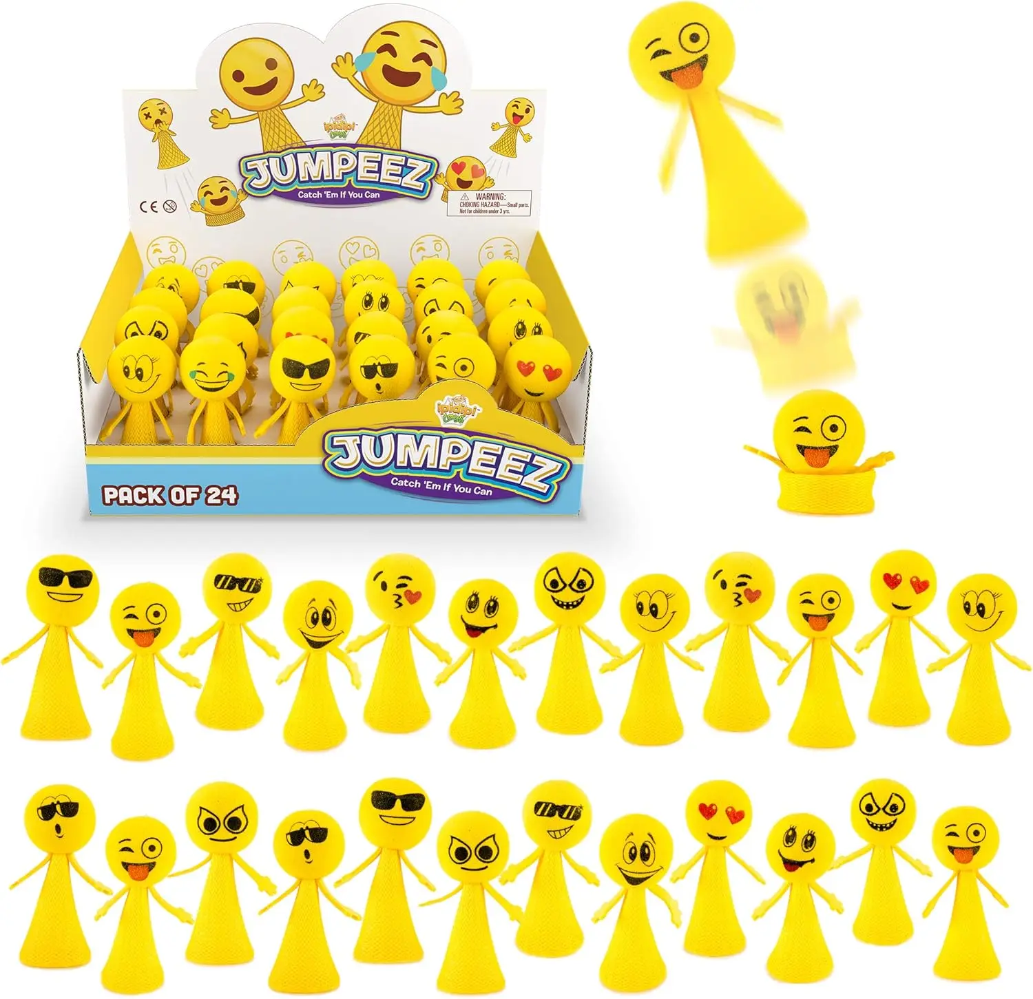 Spring Launcher Toys for Kids - 24-Pack Jumping Poppers, Party Favors, Goodie Bag Stuffers, Classroom Prizes