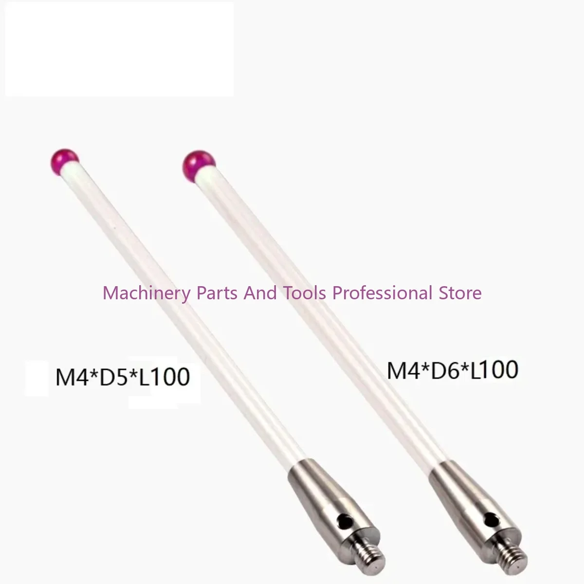 5/6mm OD M4 L100 Thread Ruby Head Ceramic Styli Rod 3D Three Dimensional Gauge Meter Coordinate Measuring Machine CMM Tip Probe